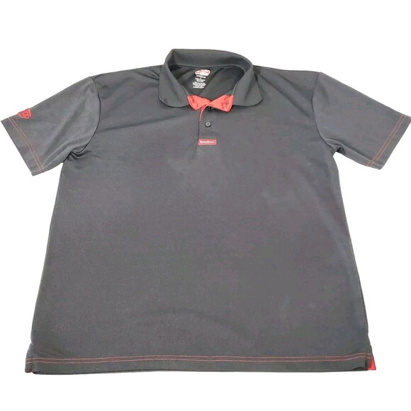 Dairy Queen Polo Shirt Sz L Employee Uniform Embroidered DQ Red Black/Dark Gray - Picture 1 of 8